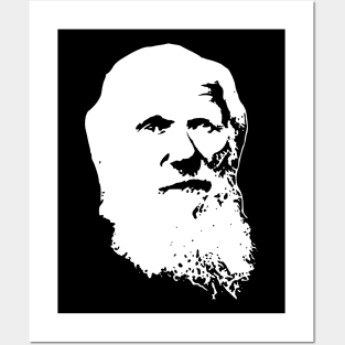 Charles Darwin Black On White Posters and Art